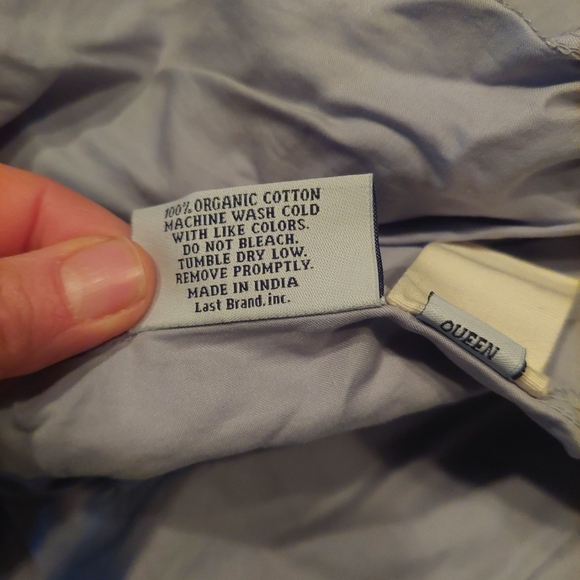 NWOT! Quince 100% Organic Sateen Blue Cotton Duvet Cover ! Sz. Queen (621) - Picture 8 of 9